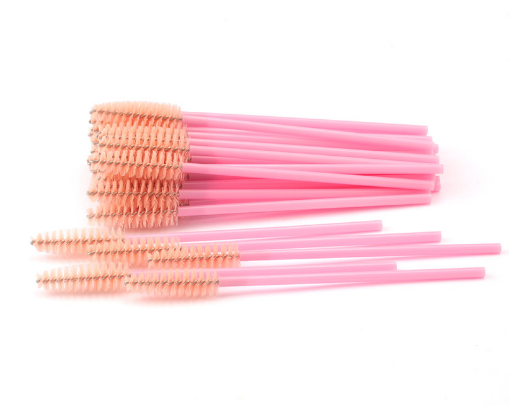 50pcs Pack Wholesale Disposable Eyelash Eyebrow Mascara Wands Spoolie Applicator Brush Lash Extensions Accessories Supplies