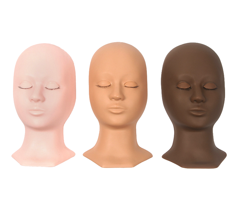 Fashion African American Mannequin Head Silicone Mannequin Heads for Lashes Training