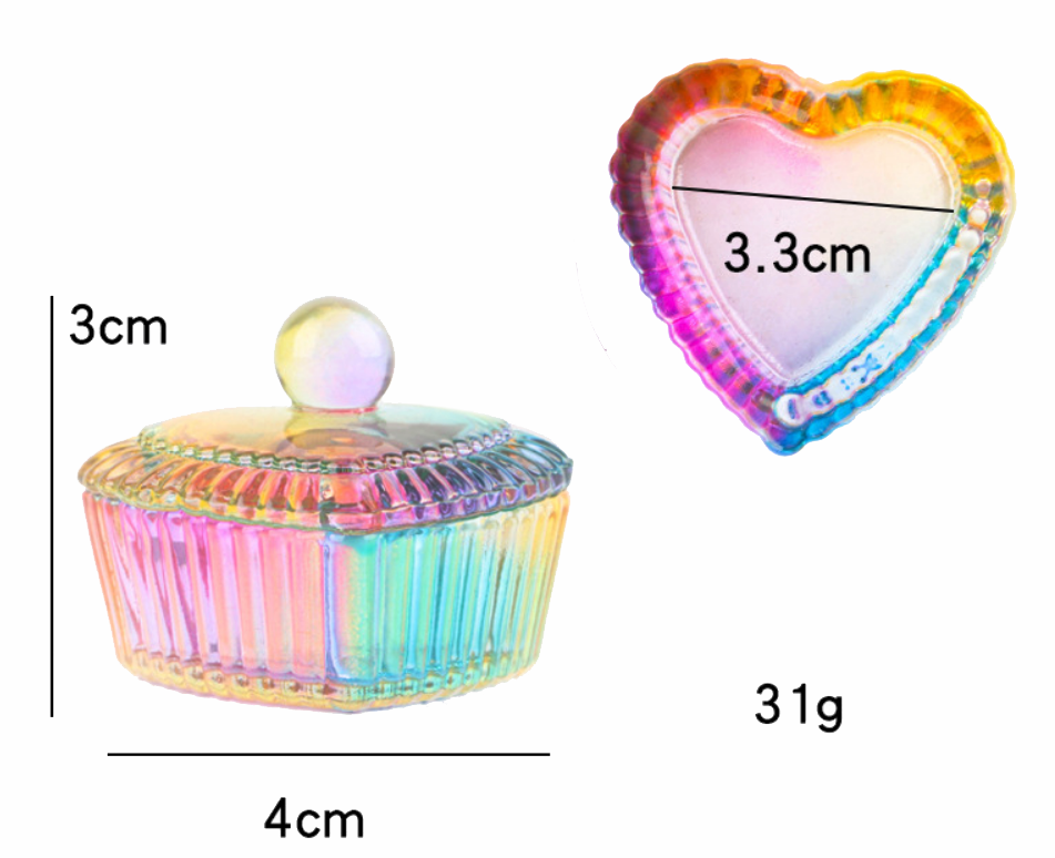 Glass Nail Dappen Dish with Lid Nail Powder Liquid Holder Jar Glass Crystal Bowl Cup for Nail Art Accessories