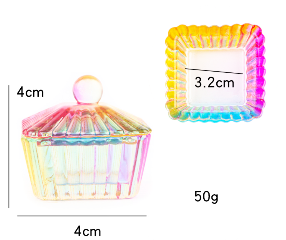 Glass Nail Dappen Dish with Lid Nail Powder Liquid Holder Jar Glass Crystal Bowl Cup for Nail Art Accessories