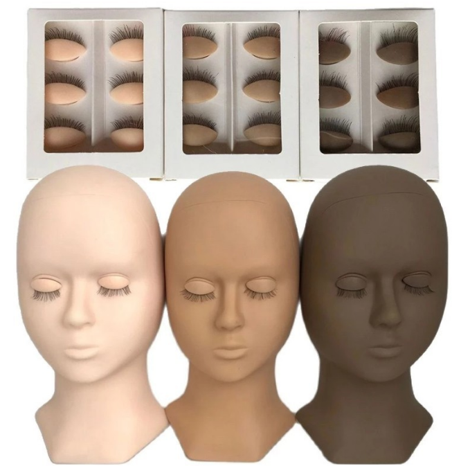 Fashion African American Mannequin Head Silicone Mannequin Heads for Lashes Training