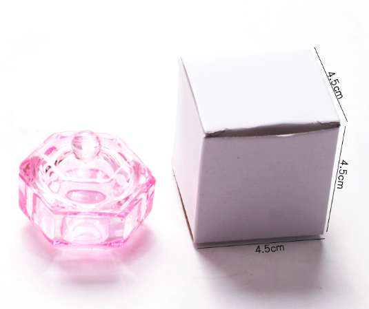 Glass Nail Dappen Dish with Lid Nail Powder Liquid Holder Jar Glass Crystal Bowl Cup for Nail Art Accessories