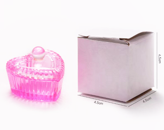 Glass Nail Dappen Dish with Lid Nail Powder Liquid Holder Jar Glass Crystal Bowl Cup for Nail Art Accessories