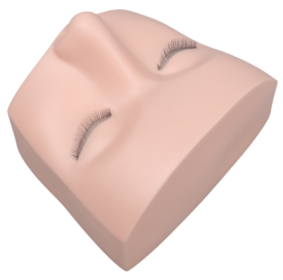 Lash Extension Silicone Lash Mannequin Head with 3 Layers Eyelash Makeup Practice Training Mannequin Doll Face Head for Lash