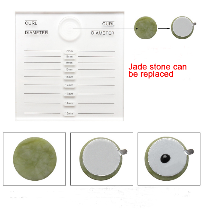 Bilateral Eyelash Crystal Pallet Tray Holder with Glue Circle Jade Stone Large Size False Lash Board Hold Tiles Lash Tools