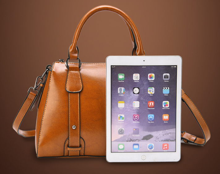 Women's Luxury 2025 New Genuine Leather Waterproof Boston Crossbody Shoulder Bags Soft Handle Zipper Closure Large Capacity