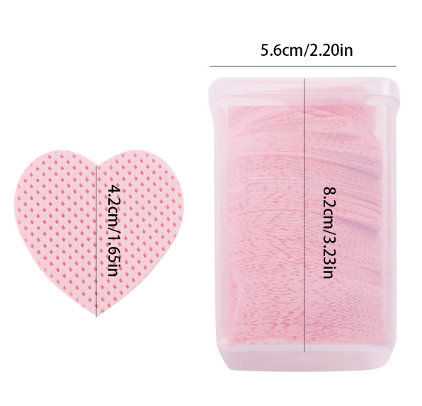 Heart Shaped Private Logo Lash Adhesive Nozzle Pad Easy Clean Cotton Pads Eyelash Extensions Glue Wipe Pad