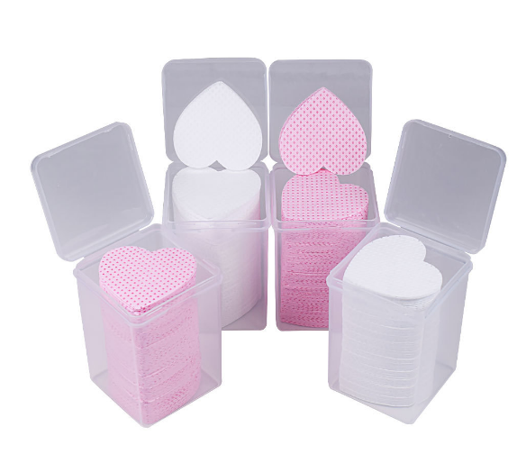 Heart Shaped Private Logo Lash Adhesive Nozzle Pad Easy Clean Cotton Pads Eyelash Extensions Glue Wipe Pad