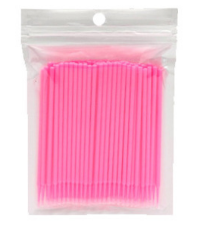 100pcs Disposable Lash Cotton Soft Swab Applicators for Eyelash Extensions Tool Mascara Micro Fiber Swab Brush Wands