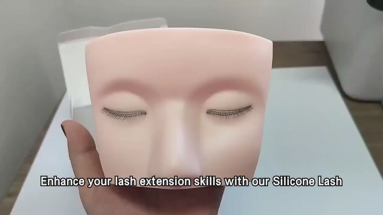 Lash Extension Silicone Lash Mannequin Head with 3 Layers Eyelash Makeup Practice Training Mannequin Doll Face Head for Lash